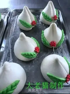 Make Peach buns step 35