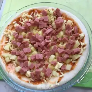 Make Ham pizza step 3