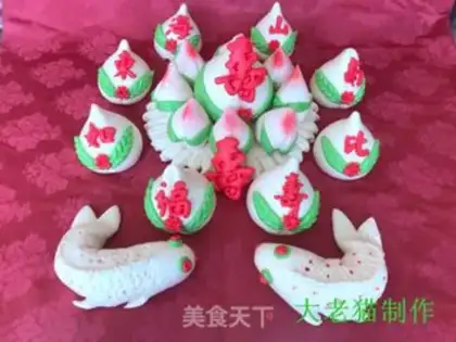 Make Peach buns step 42