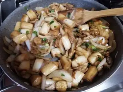 Make Onion fried pig sausage powder step 9