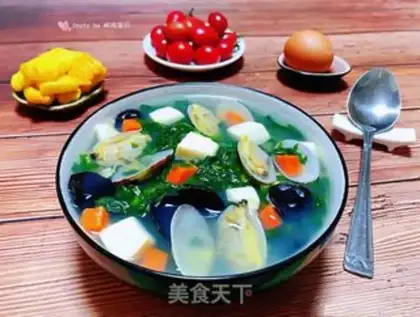 Make The soup of flowers and tofu step 11