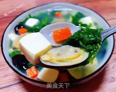 Make The soup of flowers and tofu step 12