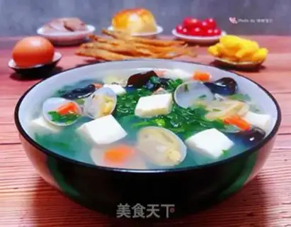 Make The soup of flowers and tofu step 14