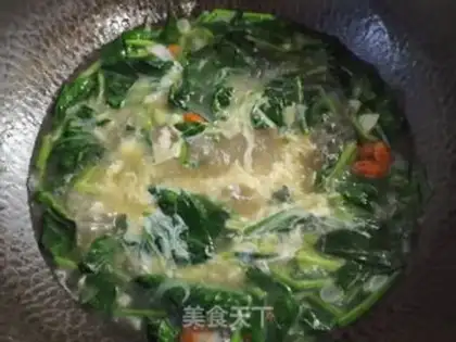 Make Spinach egg fan soup step 6