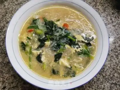 Make Spinach egg fan soup step 7