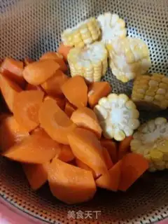 Make Carrot corn chop soup step 1