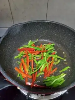 Make ♪ Purple chili fried chicken silk ♪ step 5