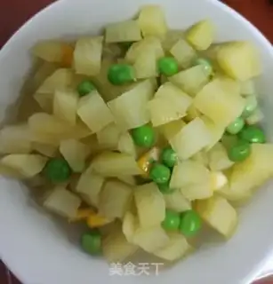 Make Potato sausage fried rice step 3