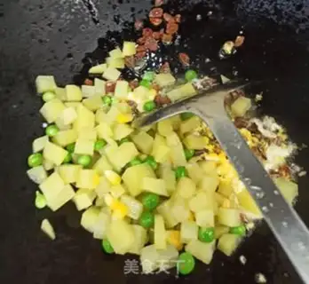 Make Potato sausage fried rice step 6