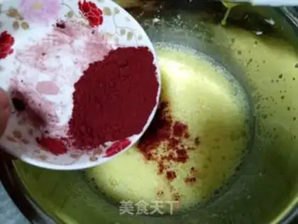 Make A red velvet cake roll step 2