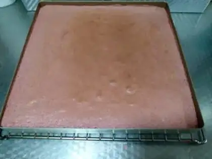 Make A red velvet cake roll step 14