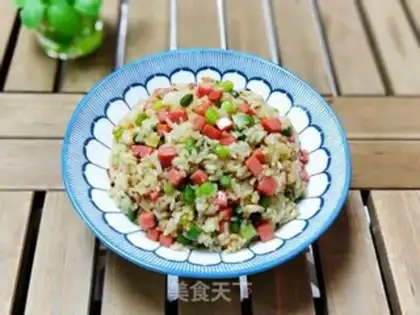 Make Garlic ham and rice step 8