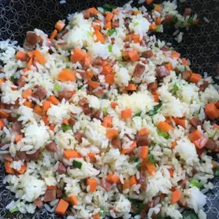Make Weed sausage and egg fried rice step 9