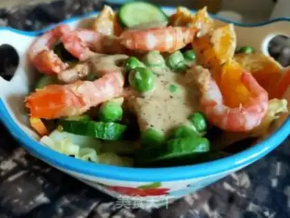 Make Vegetable shrimp salad step 8