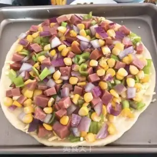 Make Corn ham pizza step 7