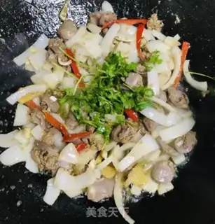 Make Onion fried duck heart step 9