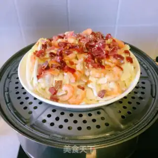 Make Shrimp dry ham steaming doll food step 6