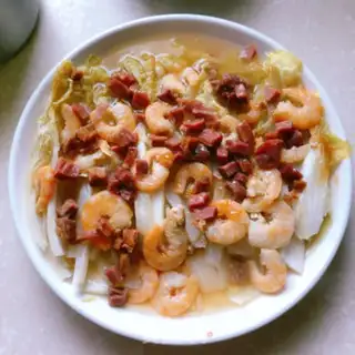 Make Shrimp dry ham steaming doll food step 7