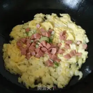 Make Siamese ham and rice step 3