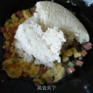 Make Siamese ham and rice step 4