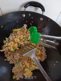 Make Bacon egg fried rice step 6