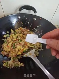 Make Bacon egg fried rice step 7