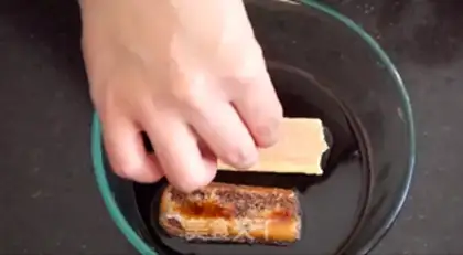 Make Black sugar banana tofu Ramisu step 6