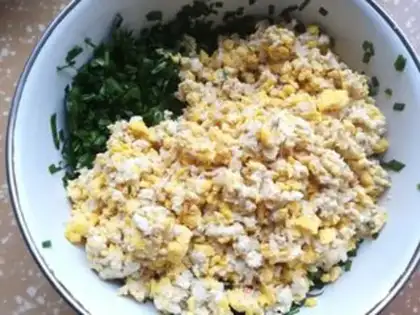 Make Cream eggs and tofu pie step 3