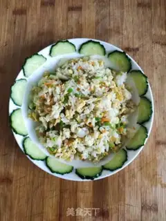 Make Old goose egg fried rice step 6