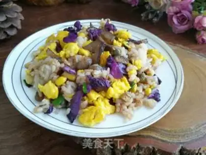 Make Sea cucumber, blue egg, fried rice step 8