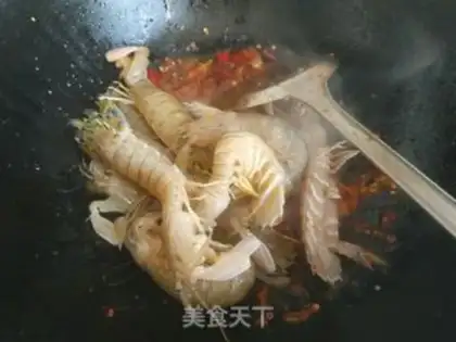 Make Spicy leather shrimp step 7