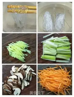 Make Spinach mushroom fried fans step 2