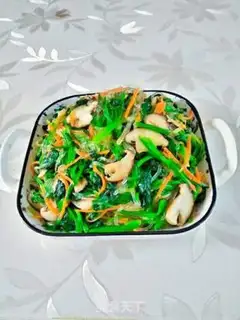 Make Spinach mushroom fried fans step 6