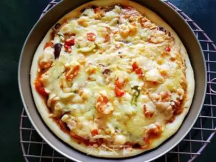 Make Seafood pizza step 12