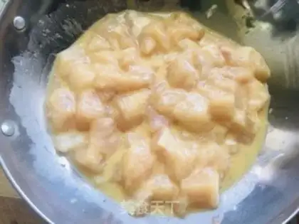 Make Corn green green chicken step 1