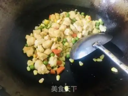 Make Corn green green chicken step 7