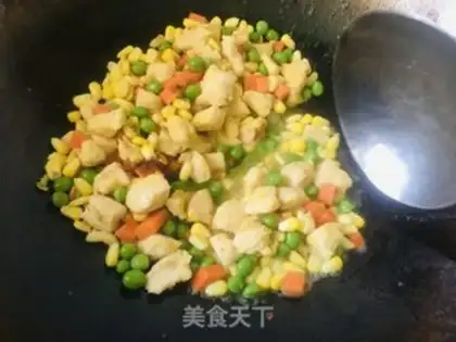 Make Corn green green chicken step 9