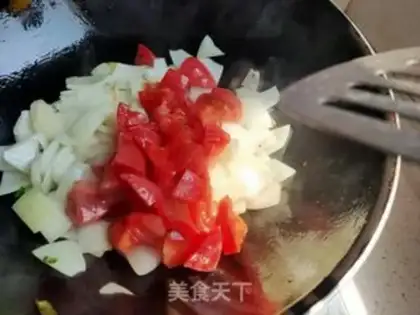 Make Tomato onion fried goose eggs step 6