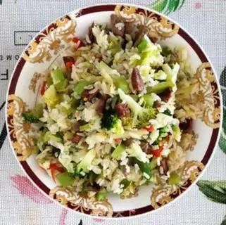 Make Orchid sausage fried rice step 5