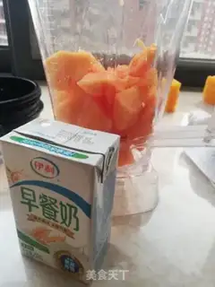Make papaya pudding step 1