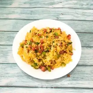 Make Orchid ham and egg fried rice step 5