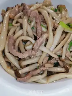 Make Crab mushrooms and fried meat step 7