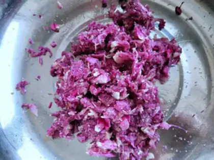 Make Rose peach paste step 1
