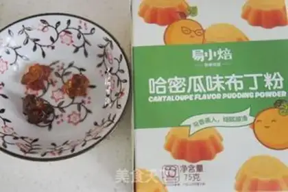 Make Peach glue melon pudding step 0