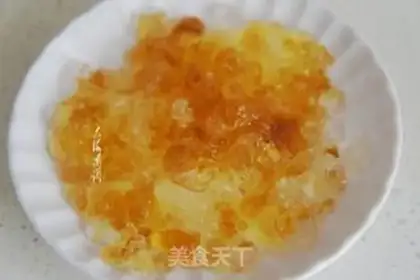 Make Peach glue melon pudding step 1