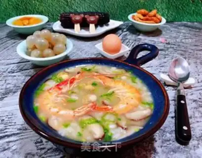 Make Shrimp sushi mushroom congee step 14