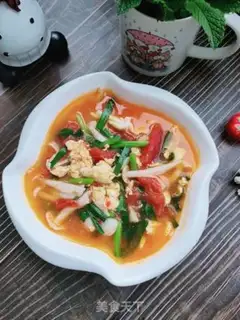 Make Tomato mushroom eggflower soup step 12
