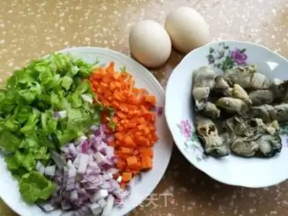 Make Vegetable oyster fried eggs step 0