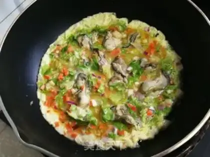 Make Vegetable oyster fried eggs step 3