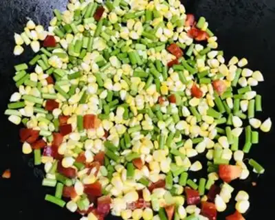 Make Garlic corn fried meat step 2